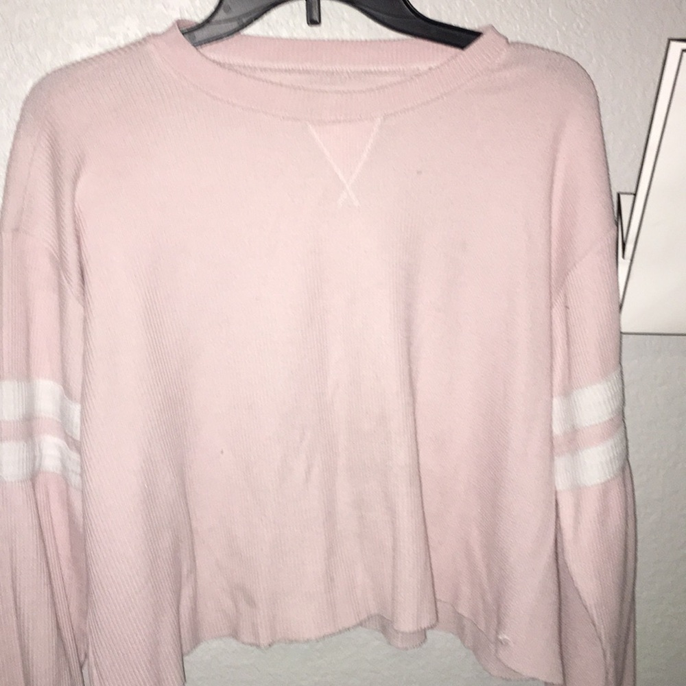 Hollister pink long sleeve waffle knit
